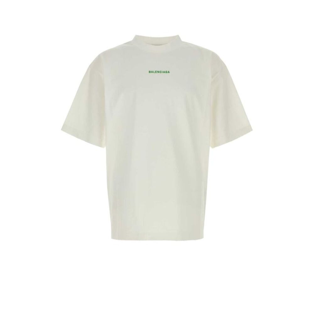 Balenciaga Men White Cotton T-Shirt